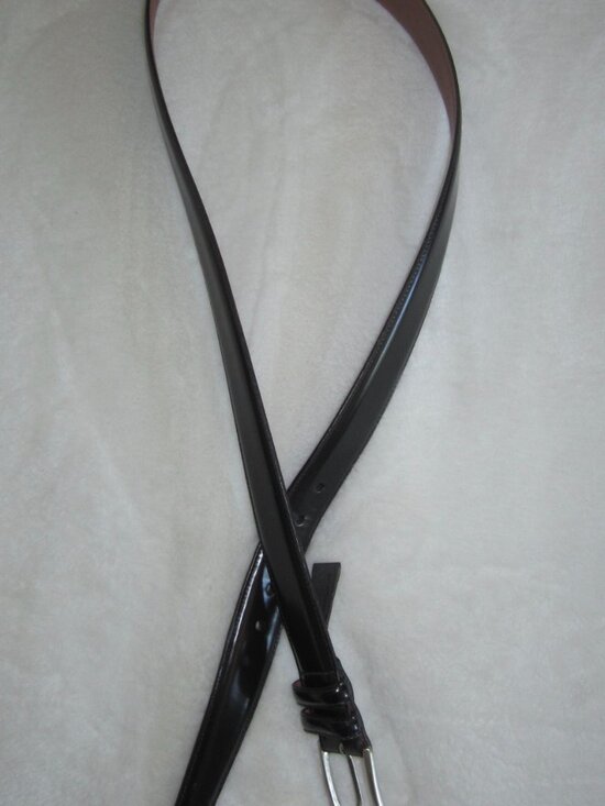 Trafalgar Other - TRAFALGAR Black Leather Belt Made in USA Italian Solid Brass Buckle Men's 36